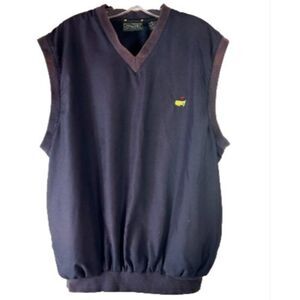 Masters Golf Vest Mens Blue Pullover sleeveless jacket Augusta large vtg